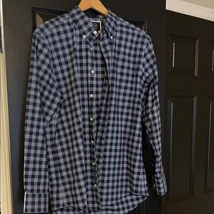 Charles Tyrwhitt Navy and Black Plaid Shirt